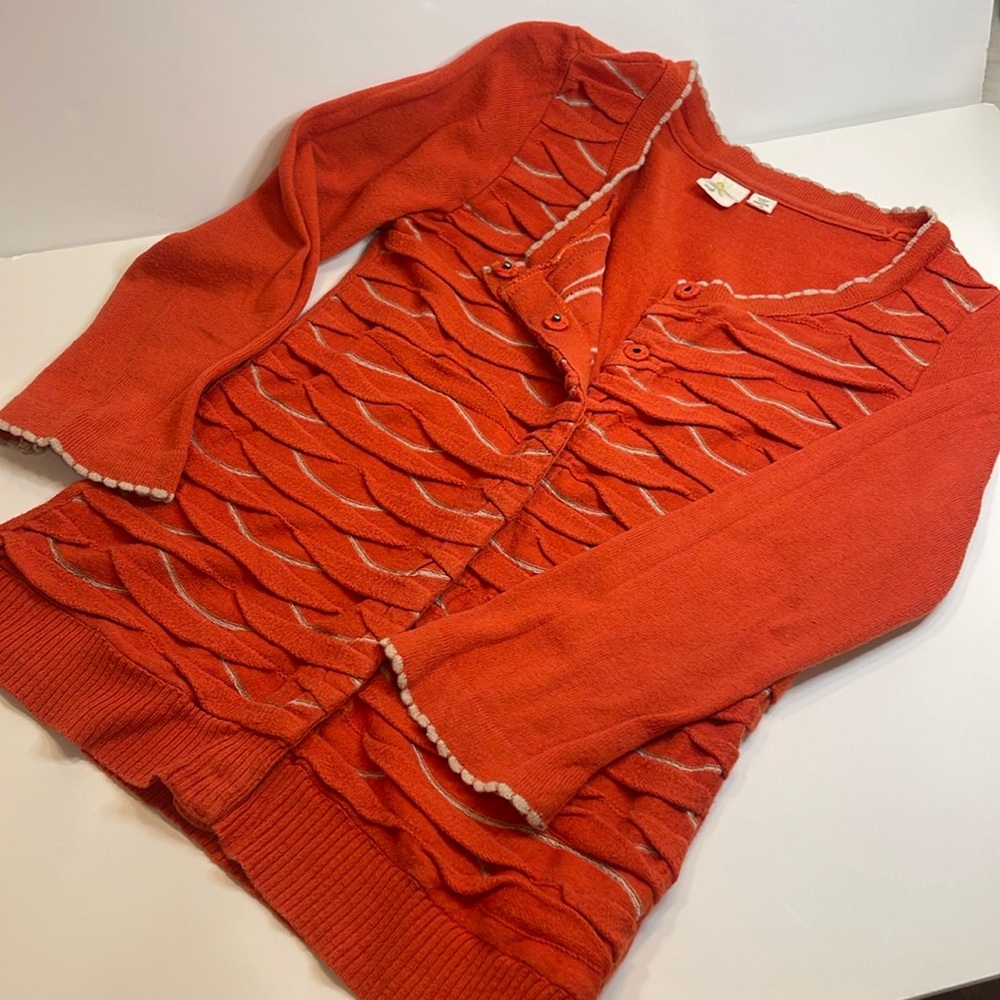 Anthropologie Winter Waves Yellow Bird Cardigan Sweater size small